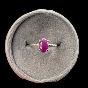 Certified Natural Ruby 2.08 ct. ring size 7 High grade silver